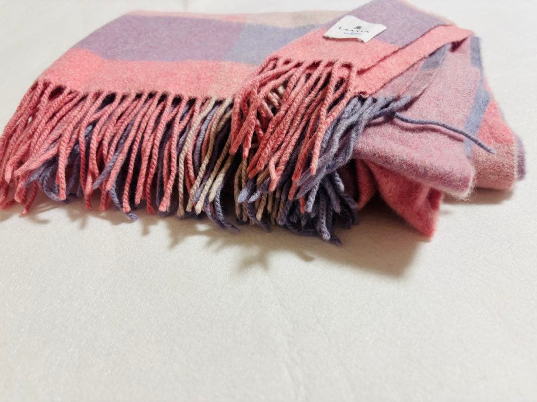 【極美品】ランバンオンブルー 大判 カシミヤ100 ストール マフラー