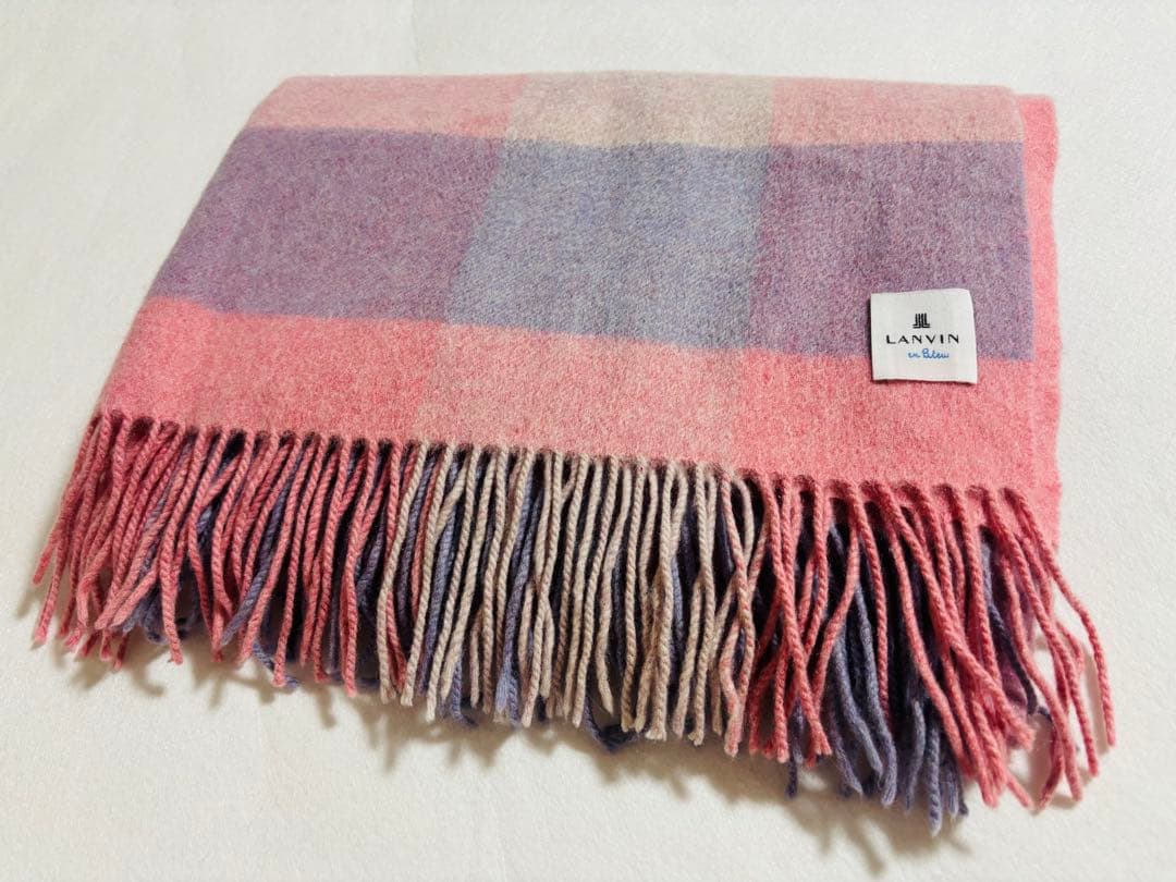 【極美品】ランバンオンブルー 大判 カシミヤ100 ストール マフラー