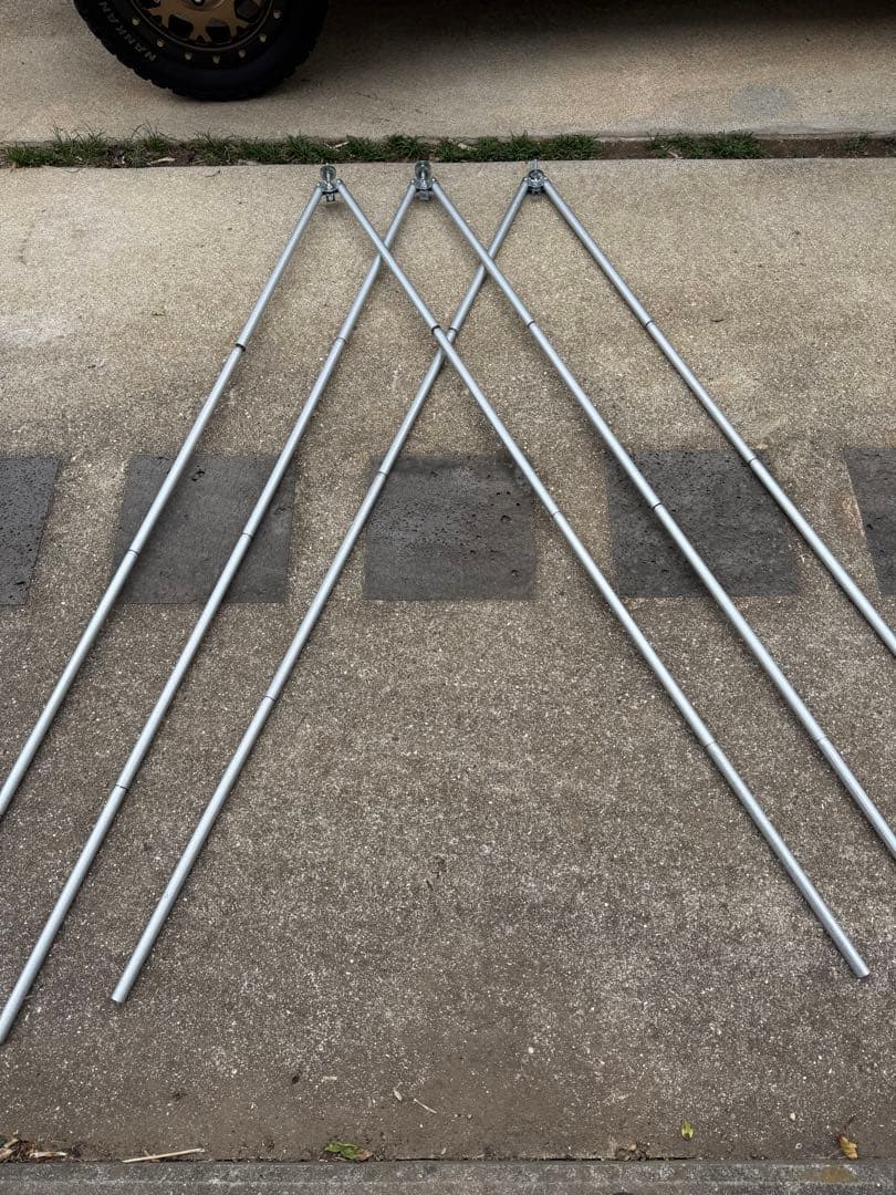 ふゆう　東ドイツ 軍幕 6枚連結 二股ポール2組