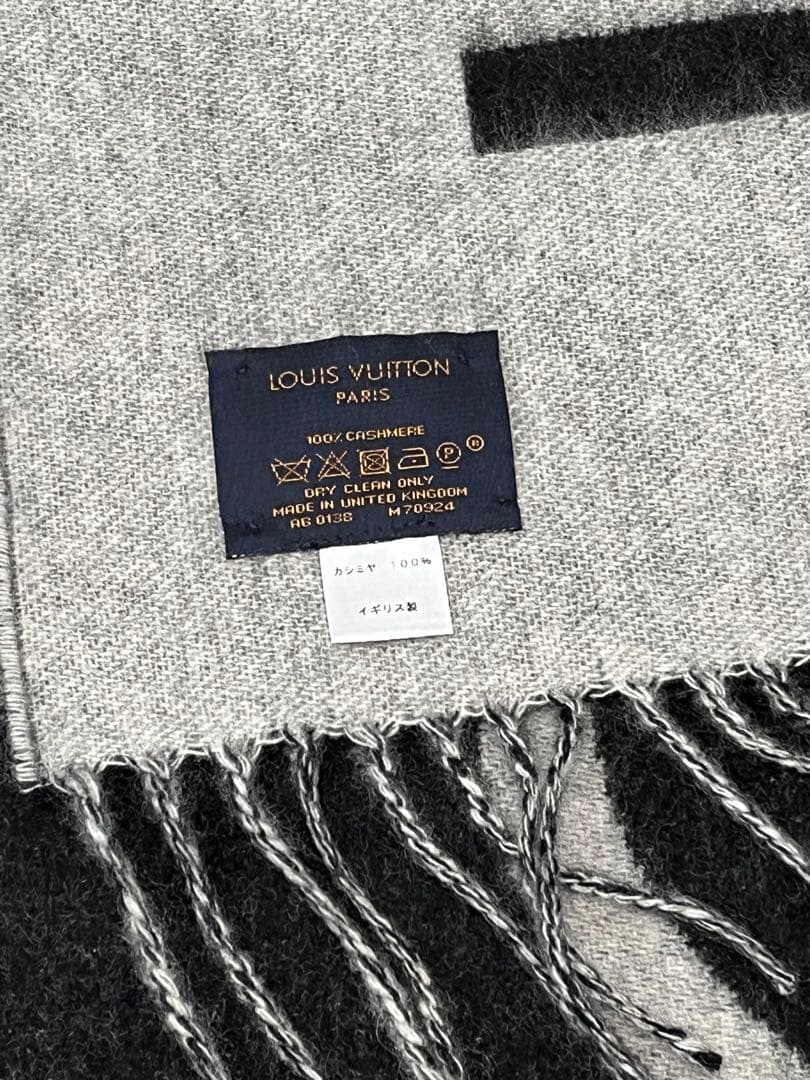 【美品】ルイヴィトン LVスプリット　カシミヤマフラーLOUIS VUITTON