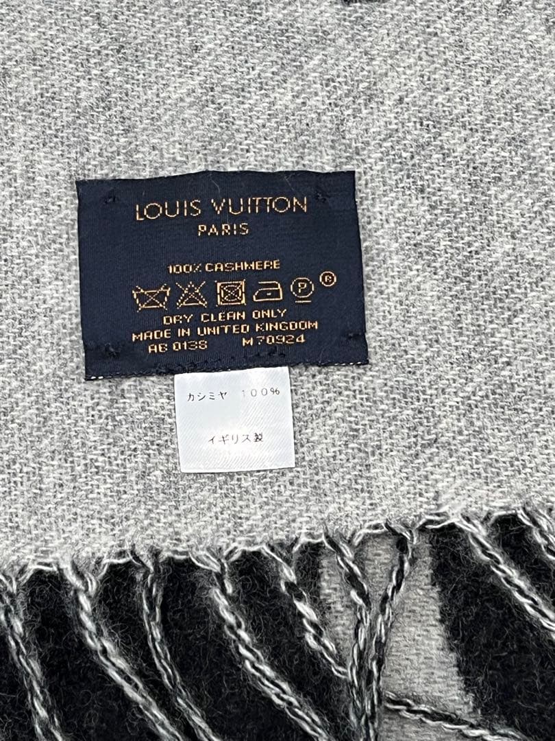 【美品】ルイヴィトン LVスプリット　カシミヤマフラーLOUIS VUITTON