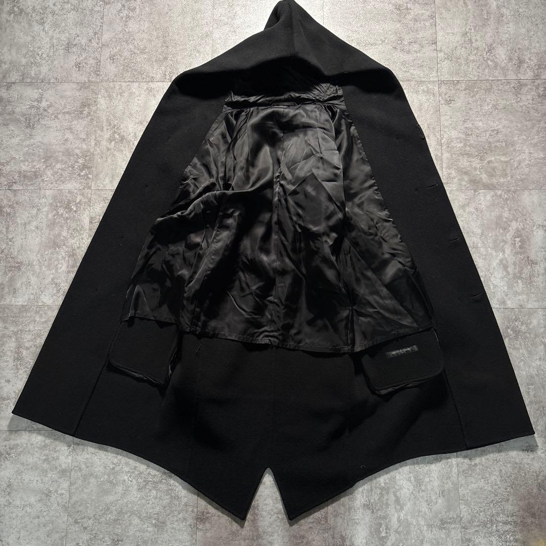新品同様　定価110000 カシミヤ混Wフェイスビーバー フーデッドコート　黒