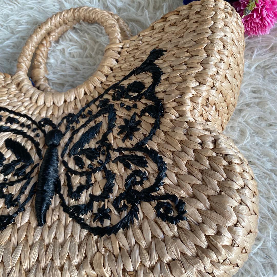 anpcANNA SUI 蝶刺繍 かごバッグ