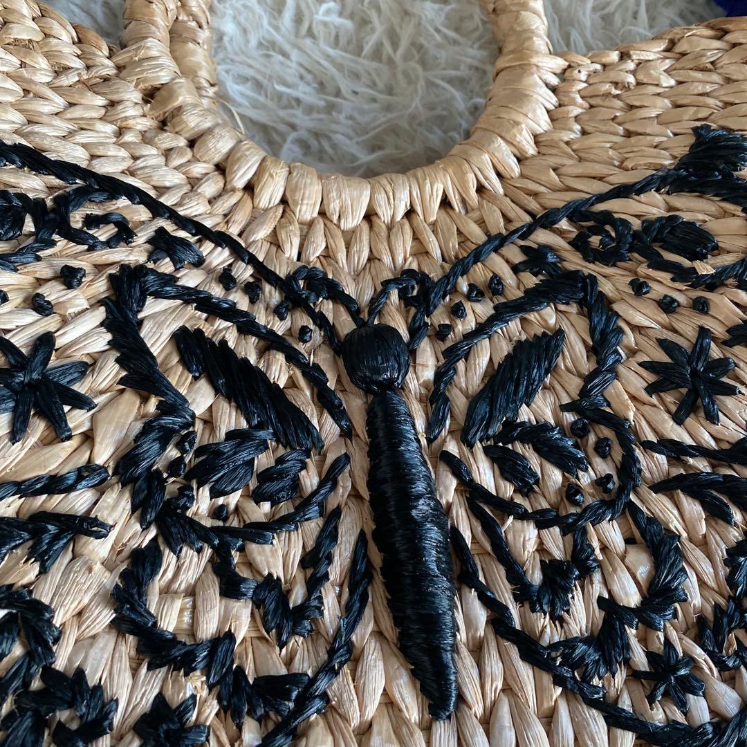 anpcANNA SUI 蝶刺繍 かごバッグ