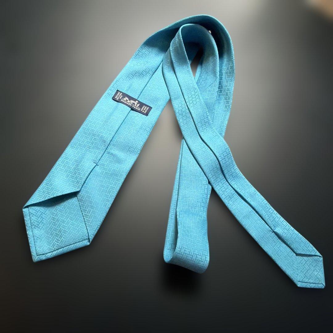 HERMES ターコイズ シルクネクタイ