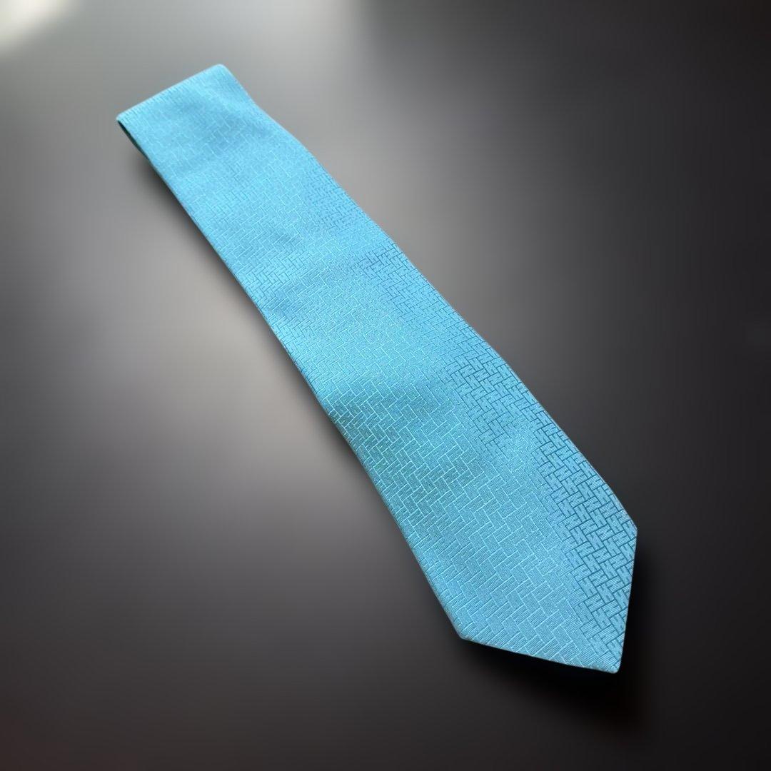 HERMES ターコイズ シルクネクタイ