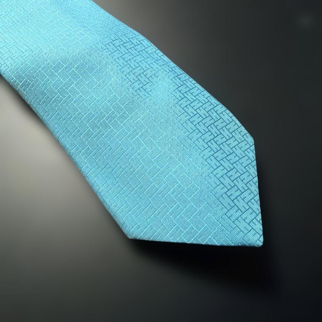 HERMES ターコイズ シルクネクタイ