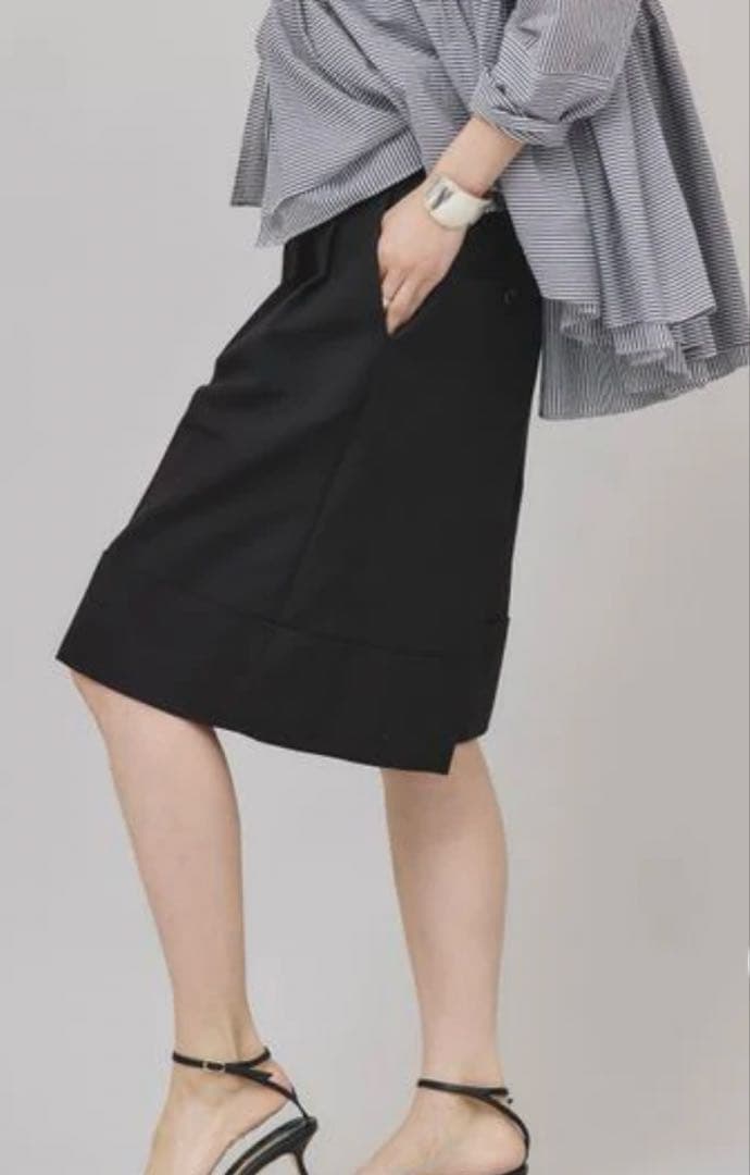 コットンニーレングスワイドパンツ