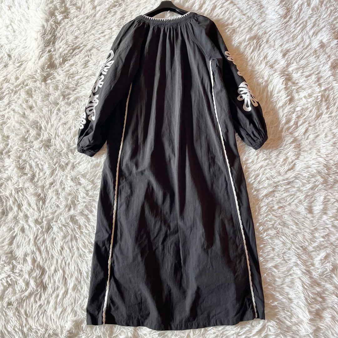 24SS✨ サラマリカ カザフスタンパッチワークドレス 定価3.5万円 ブラック