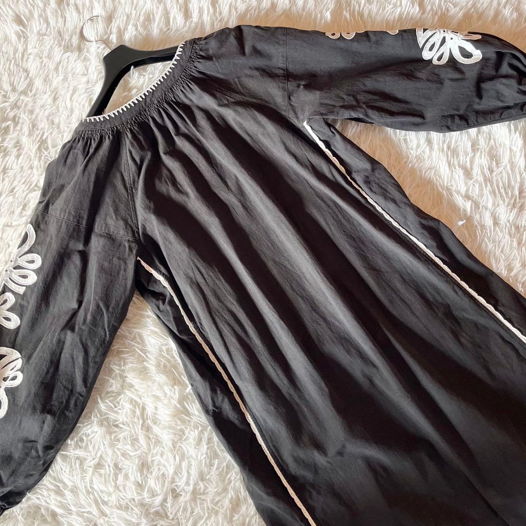 24SS✨ サラマリカ カザフスタンパッチワークドレス 定価3.5万円 ブラック