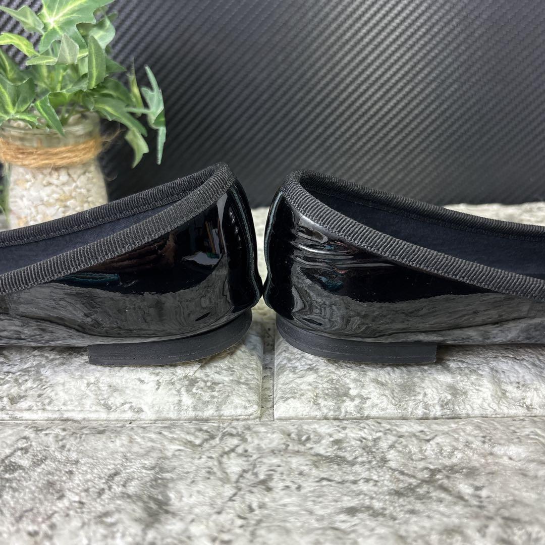 【Repetto】レペット　バレエシューズ　フラット　エナメル　ブラック　36