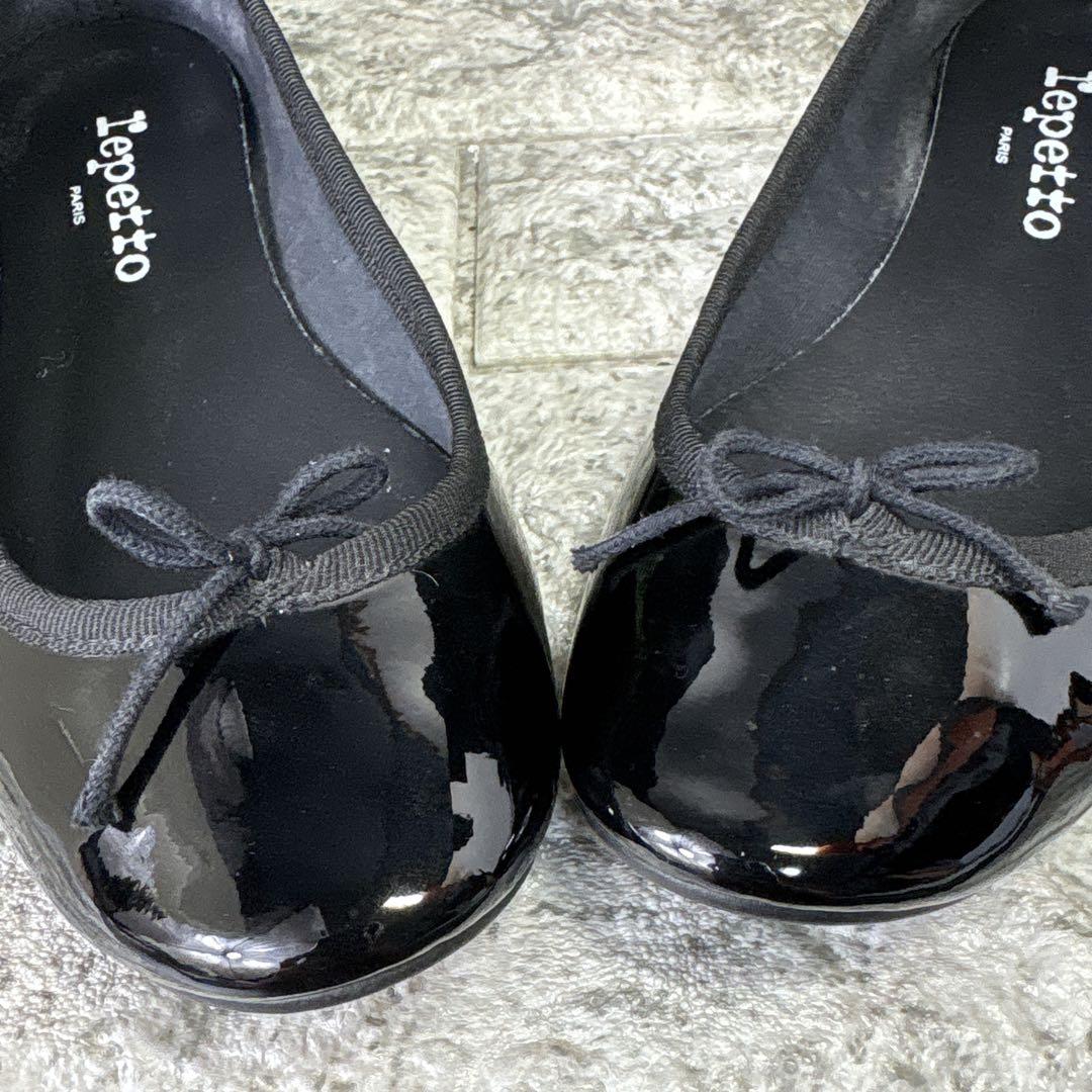 【Repetto】レペット　バレエシューズ　フラット　エナメル　ブラック　36