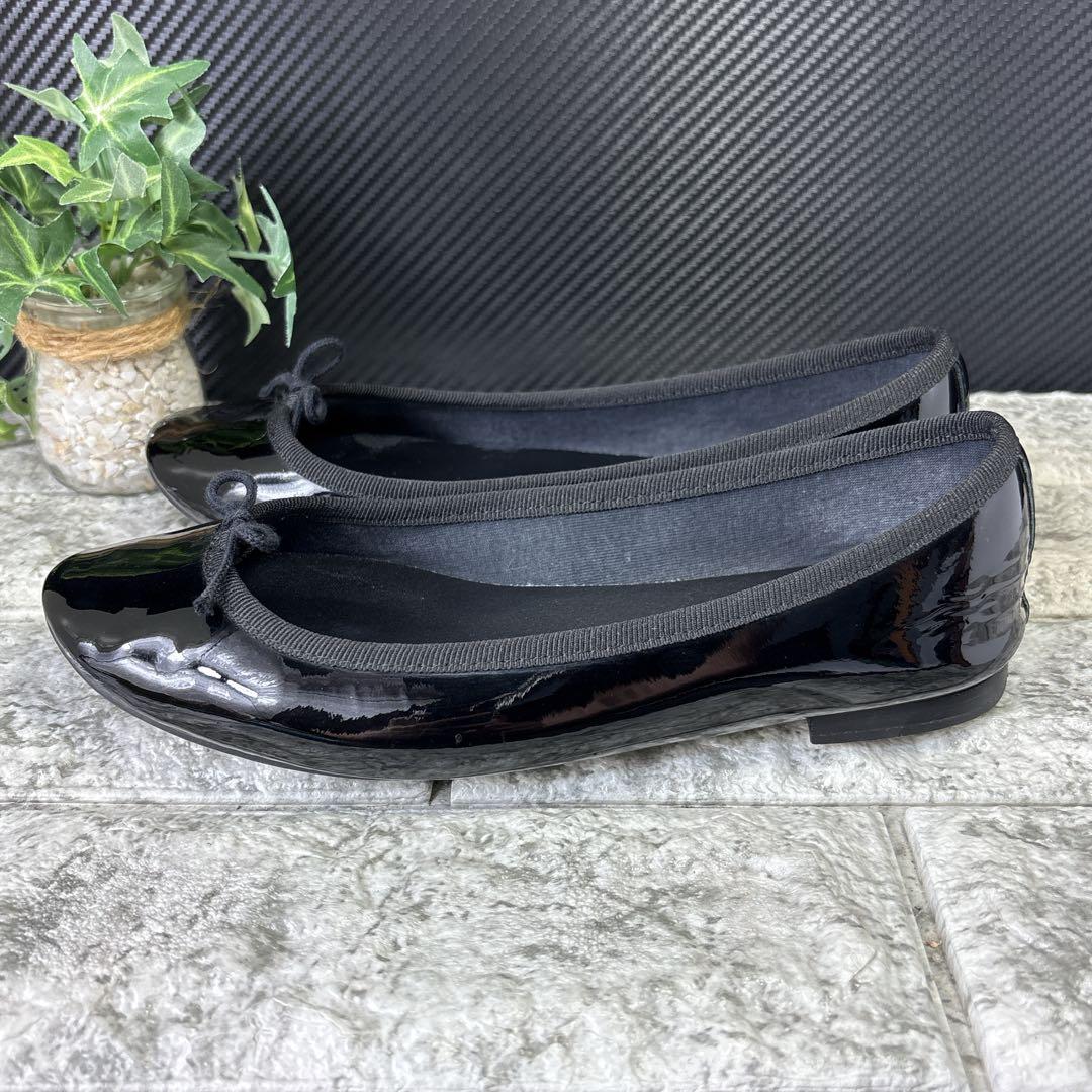【Repetto】レペット　バレエシューズ　フラット　エナメル　ブラック　36