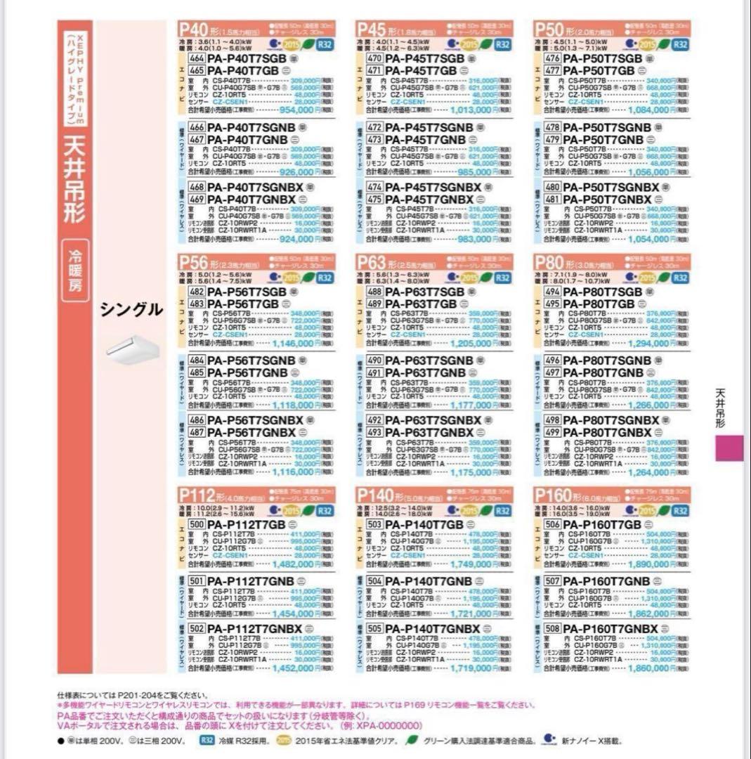 パナソニック　パッケージエアコンPA-P80T7SGNBセット売　業務用エアコン