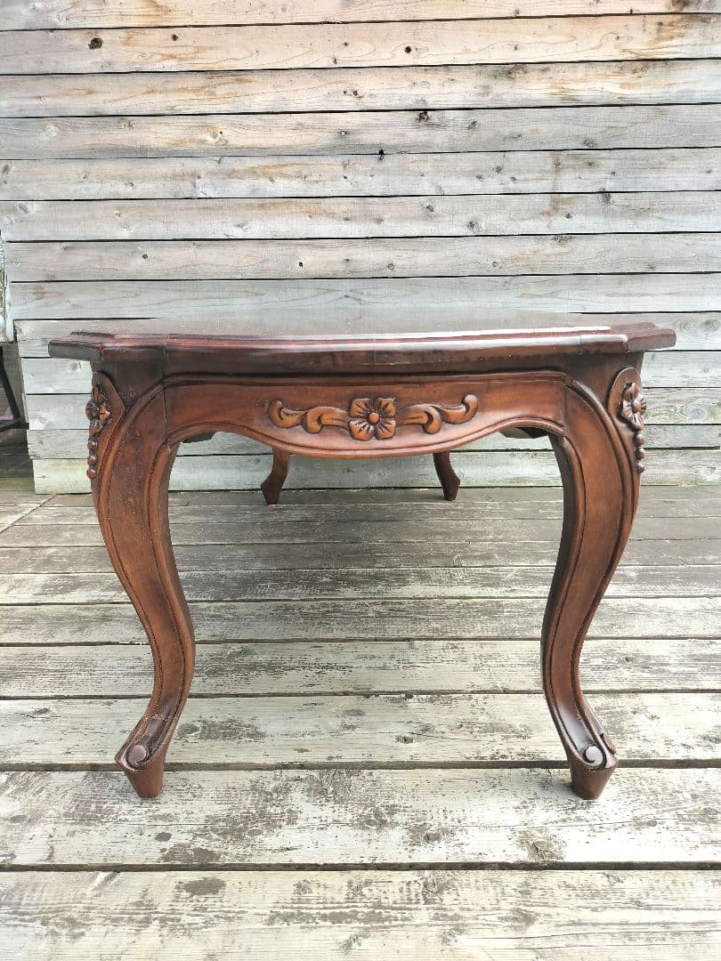 M♦TAD送料込 希少 アンティーク　総無垢　猫脚テーブル ローテーブル