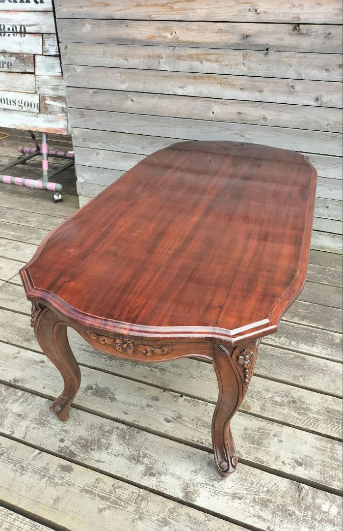 M♦TAD送料込 希少 アンティーク　総無垢　猫脚テーブル ローテーブル