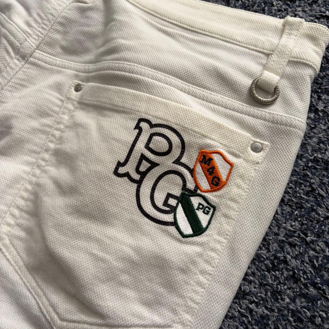 パーリーゲイツ　裏起毛　防風　ストレッチ　パンツ　ゴルフウェア　ホワイト　4