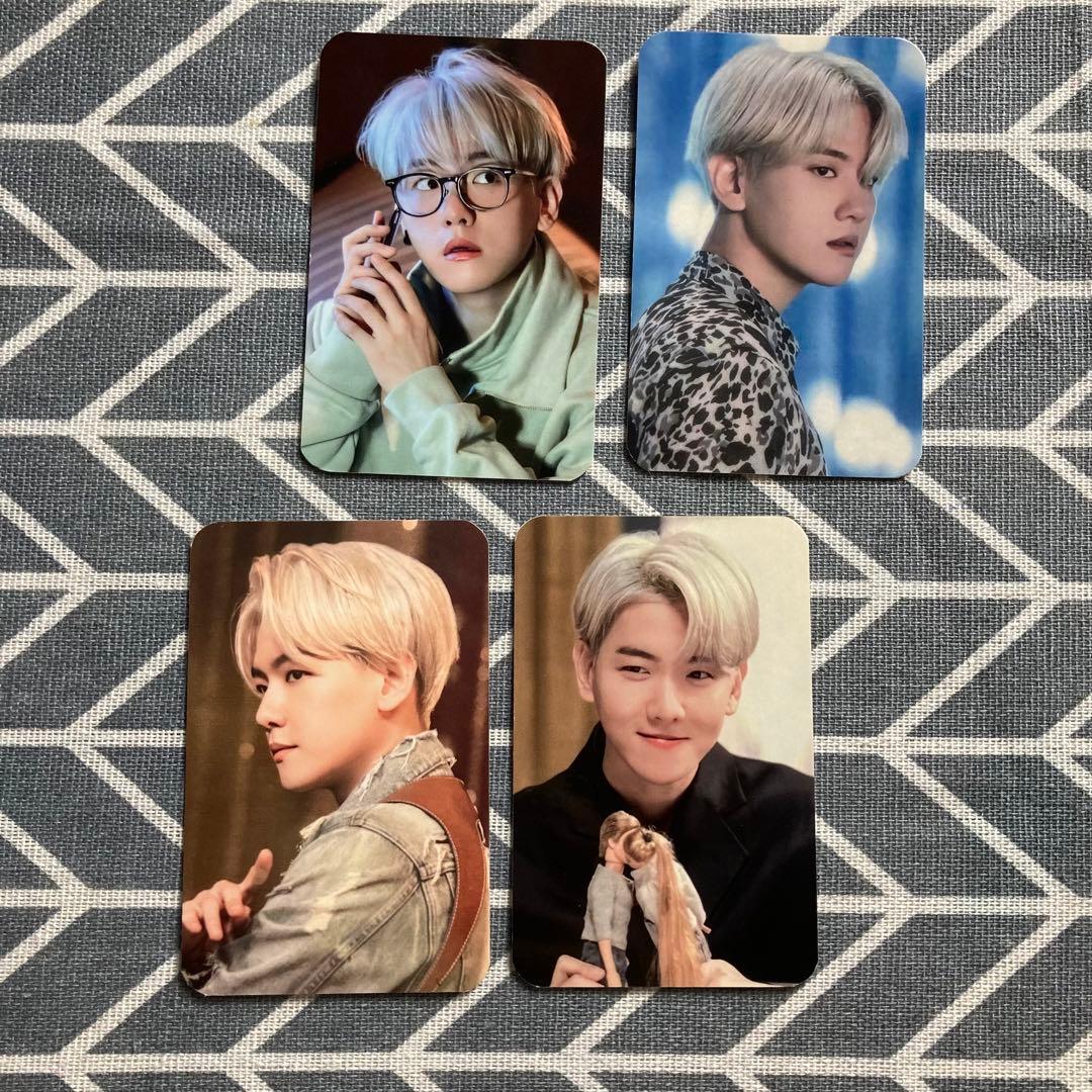 EXO ベッキョン トレカ4枚 BAEKHYUN シリアル 当選 トレカ4枚