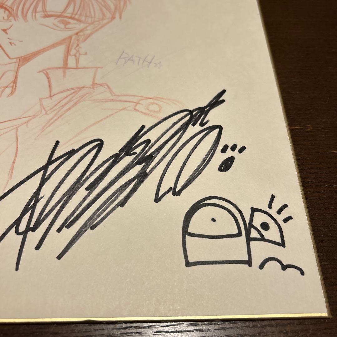 押上美猫　直筆イラスト入りサイン色紙