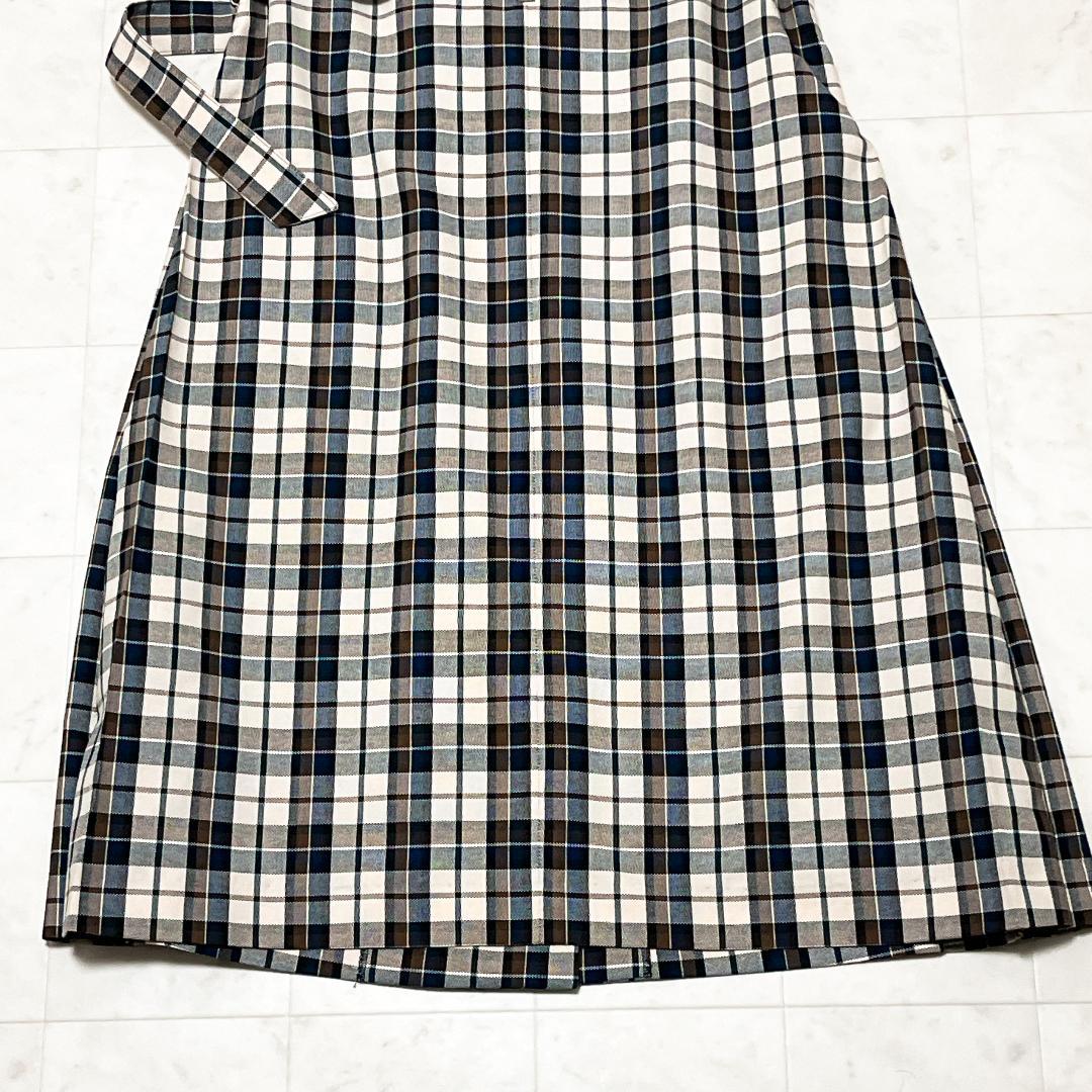 ロイスクレヨン ジレ ワンピース ベルト チェック 金ボタン ダブル