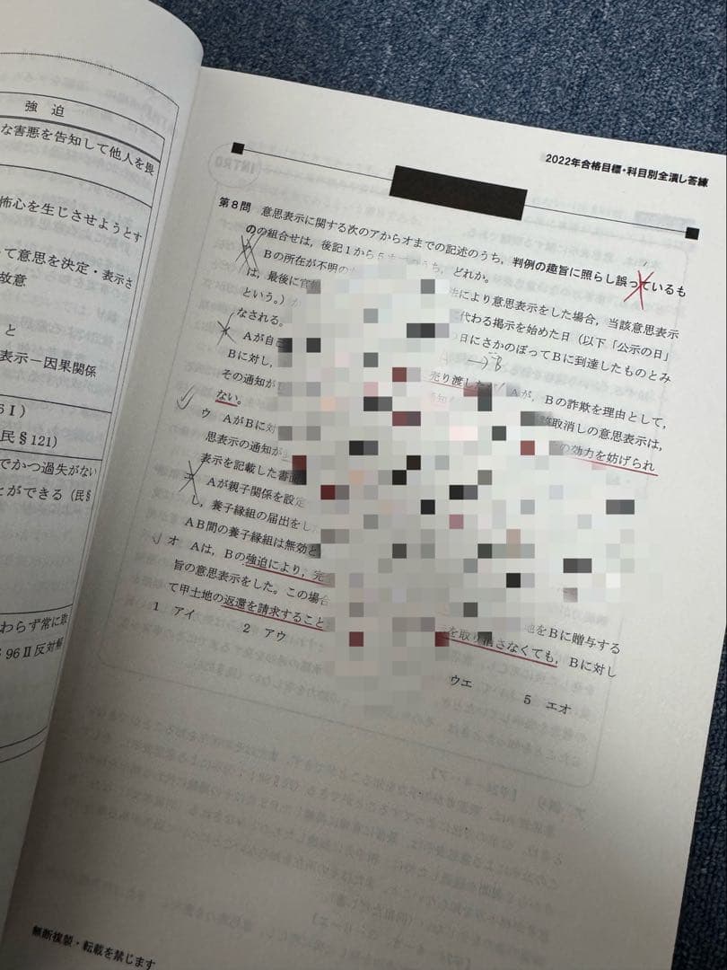 TAC 司法書士講座　2024年合格目標　科目別全潰し答練　12冊　書き込みあり