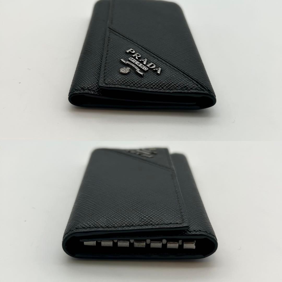 【極美品】PRADA プラダ キーケース ブラック サフィアーノ 6連