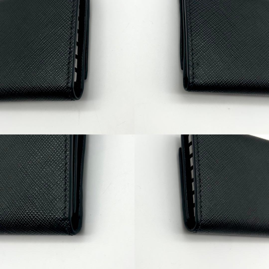 【極美品】PRADA プラダ キーケース ブラック サフィアーノ 6連