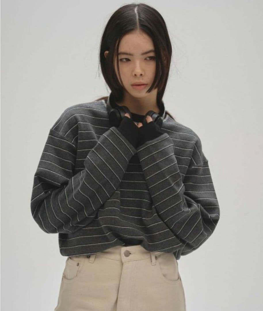 TODAYFUL Border Long T-shirts　グレー