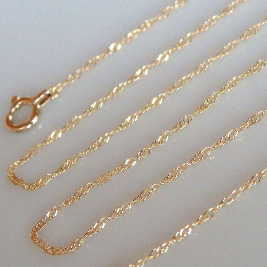 ひめばー　k10ネックレス　スクリューチェーン　約1㎜幅　華奢