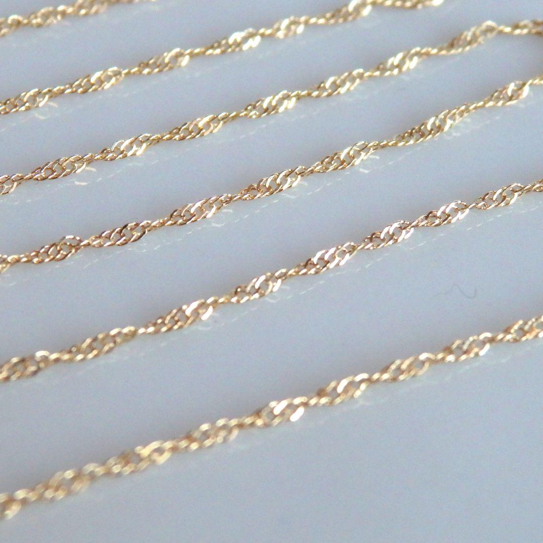 ひめばー　k10ネックレス　スクリューチェーン　約1㎜幅　華奢