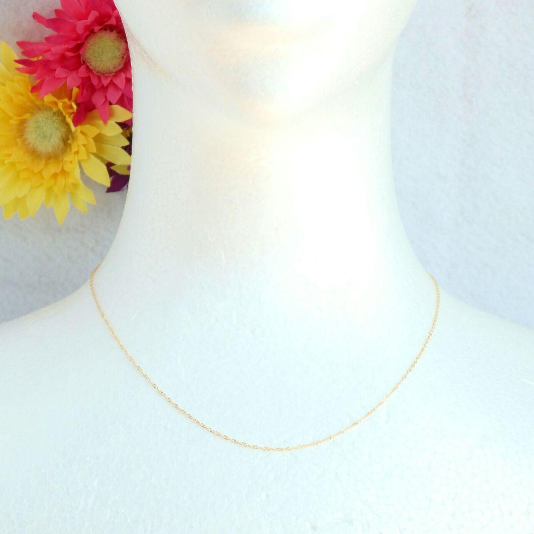 ひめばー　k10ネックレス　スクリューチェーン　約1㎜幅　華奢