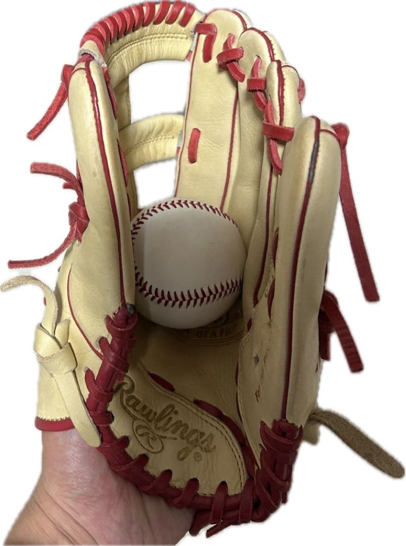 Rawlings 軟式グローブ ベージュ/赤