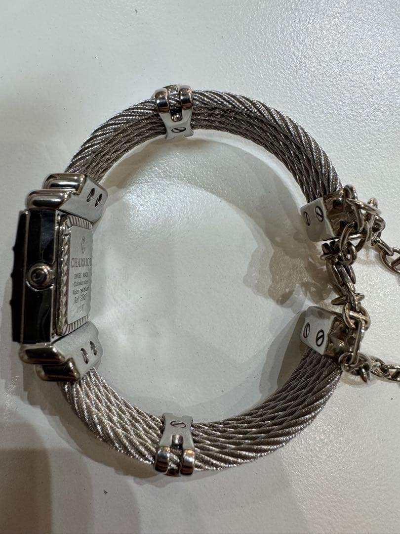 美品 CHARRIOL シャリオール サントロペ スクエア 12Pダイヤ シェル