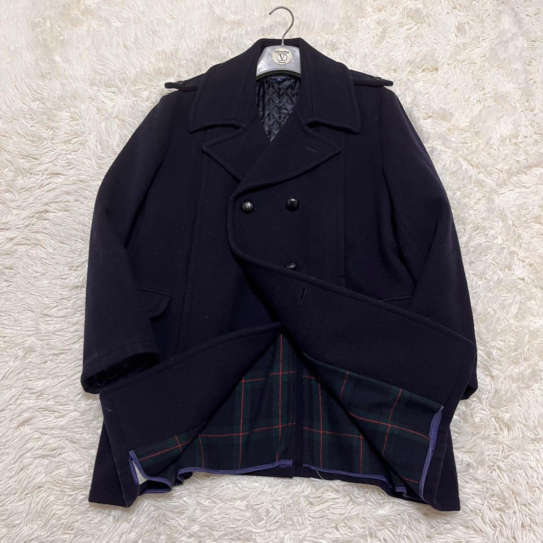 希少　ブルックスブラザーズ　ピーコート　80’s　チェック　キルティング　くるみ