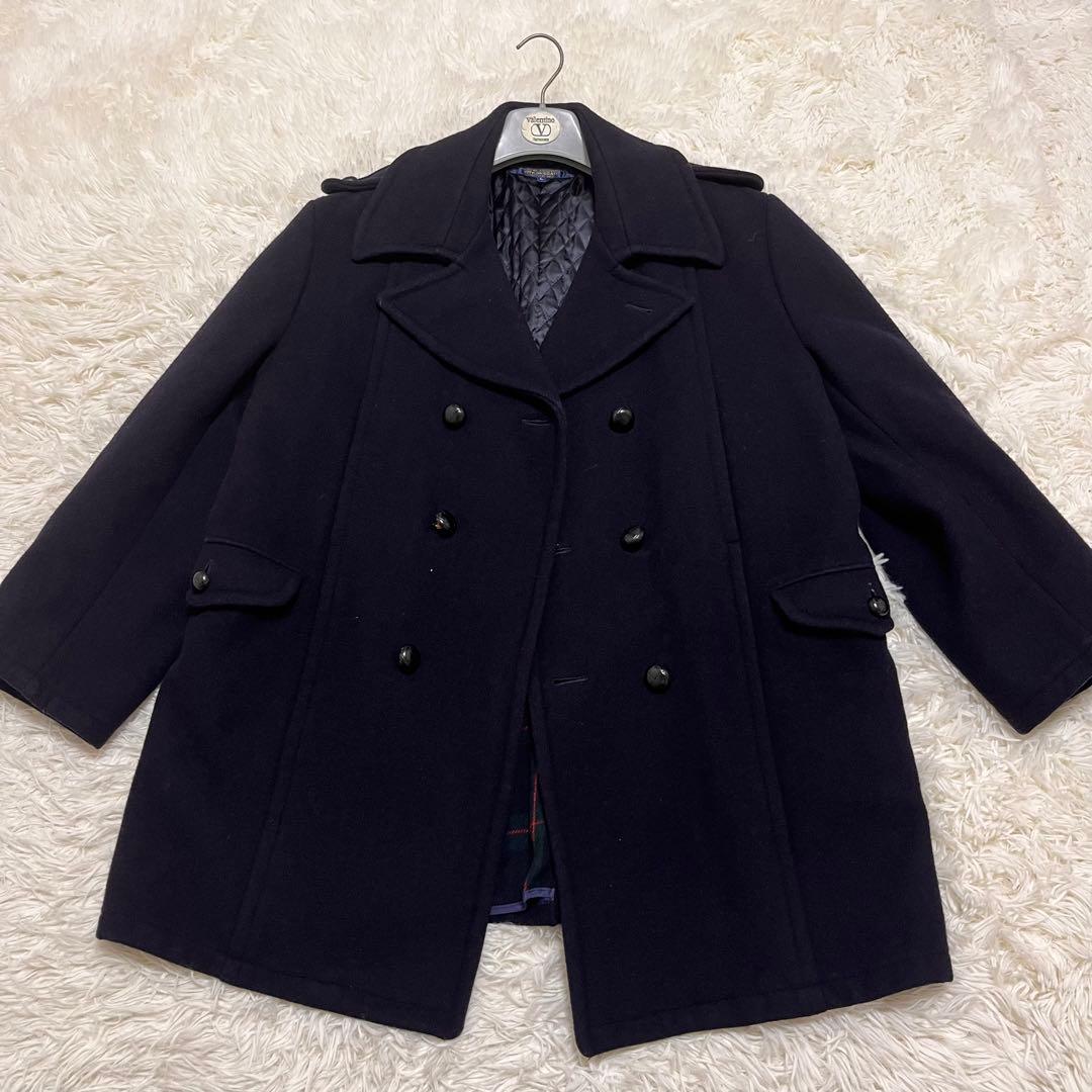 希少　ブルックスブラザーズ　ピーコート　80’s　チェック　キルティング　くるみ