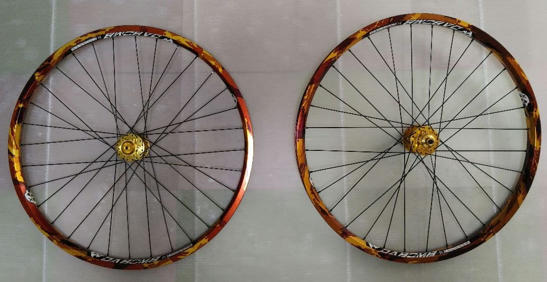 DABOMBリム+HAROハブ 黒スポーク26inch 前後ホイールセット 中古