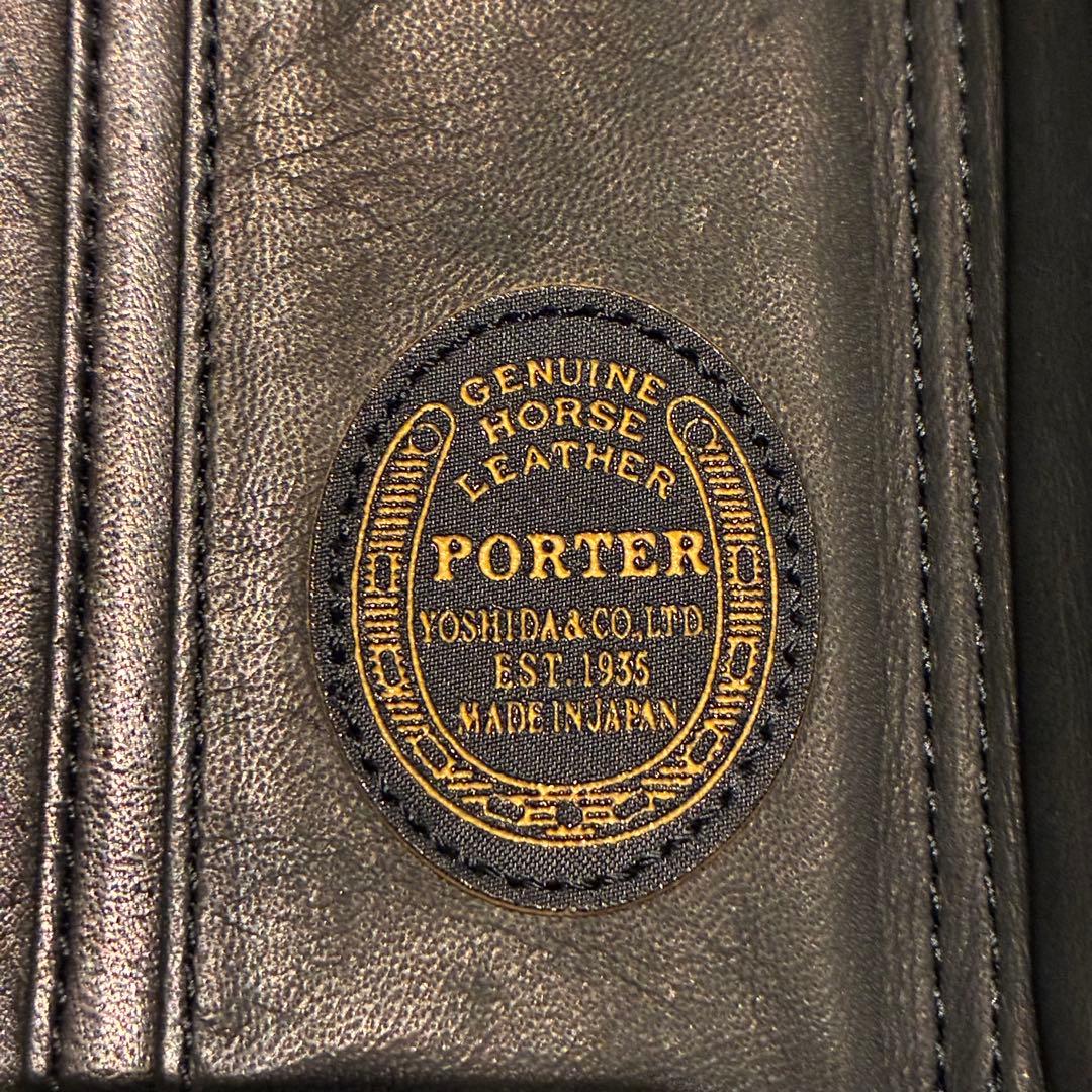 新品 PORTER WISE ポーター 二つ折り財布 ブラック 馬革 吉田カバン