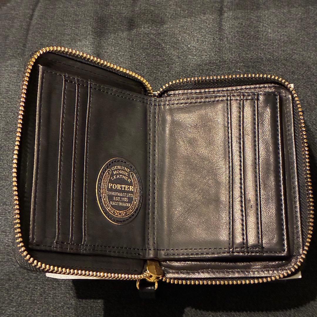 新品 PORTER WISE ポーター 二つ折り財布 ブラック 馬革 吉田カバン