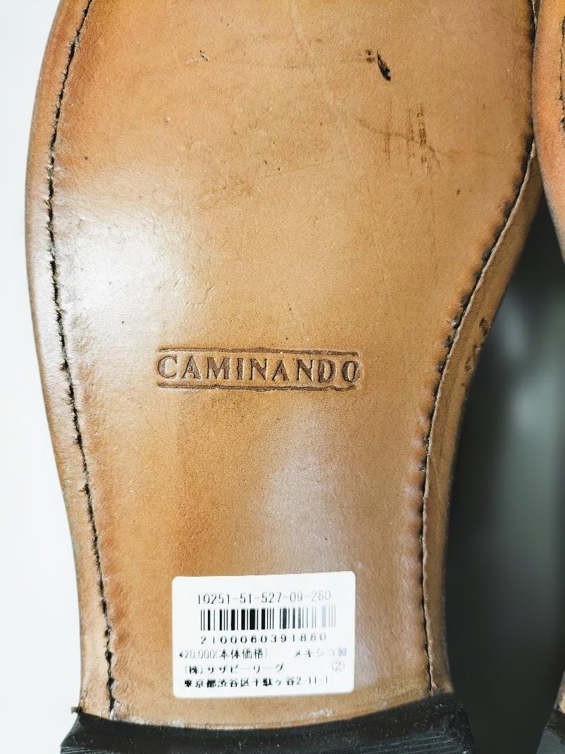 And A カミナンド ラバースタッズ ローファーブラック26cm