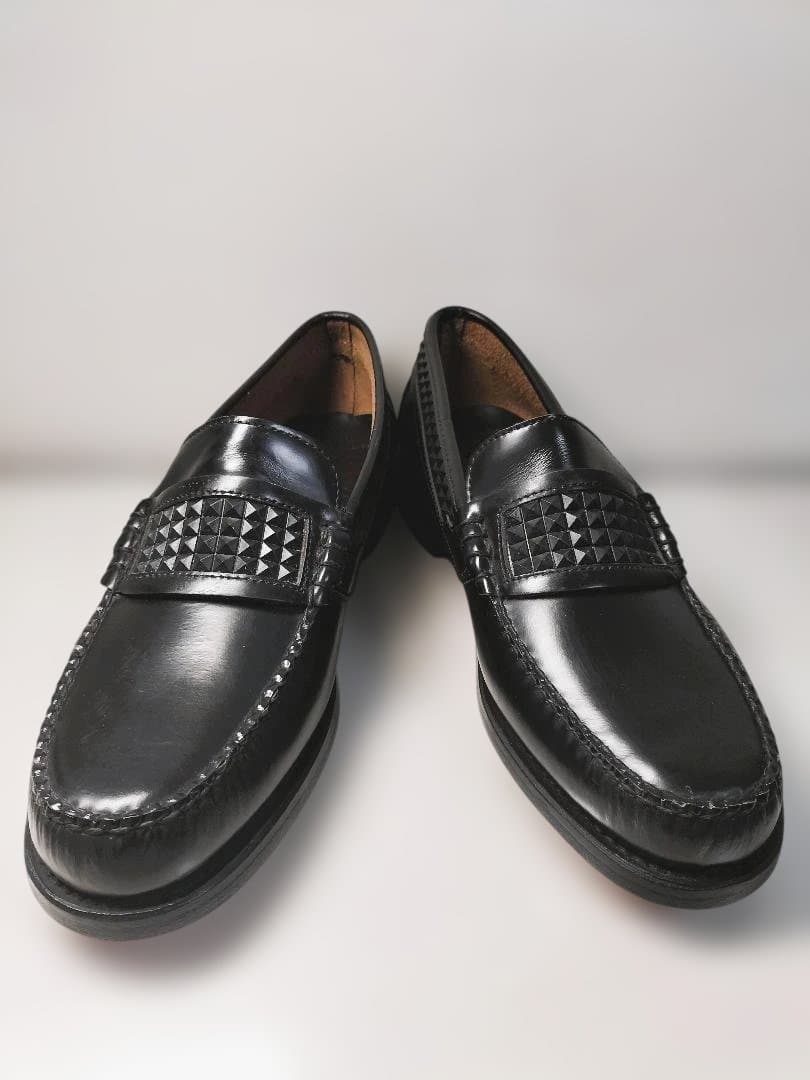 And A カミナンド ラバースタッズ ローファーブラック26cm