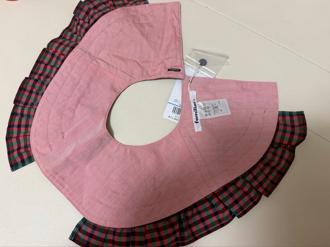 familiar チェック柄 フリル付きつけ襟 新品未使用