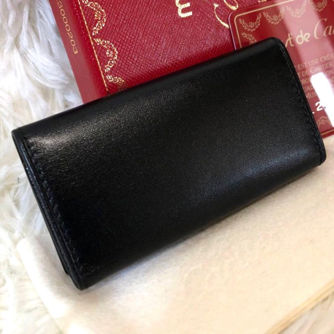 未使用✨カルティエ　パシャ　 レザー　4連キーケース レザー ブラック