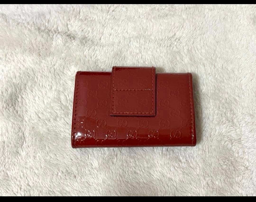 GUCCI グッチ　赤 6連エナメルキーケース ハート金具(ショップカード付き)