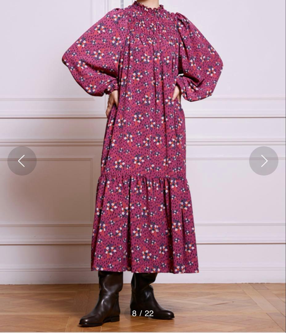 あっきんきんIENA LA BOUCLE フラワープリントイージードレス