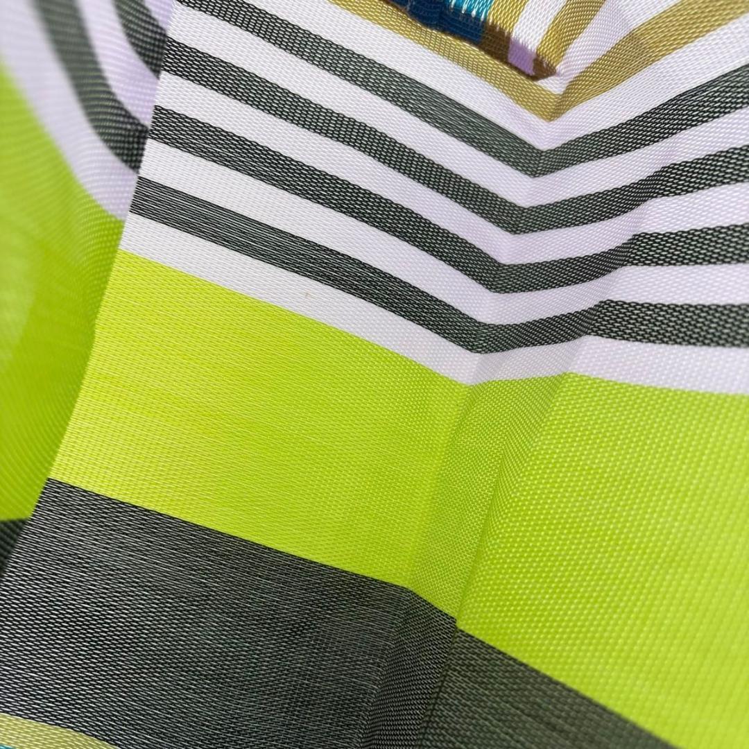 美品 マルニ フラワーカフェ ストライプ トートバッグ マルチカラー　ナイロン