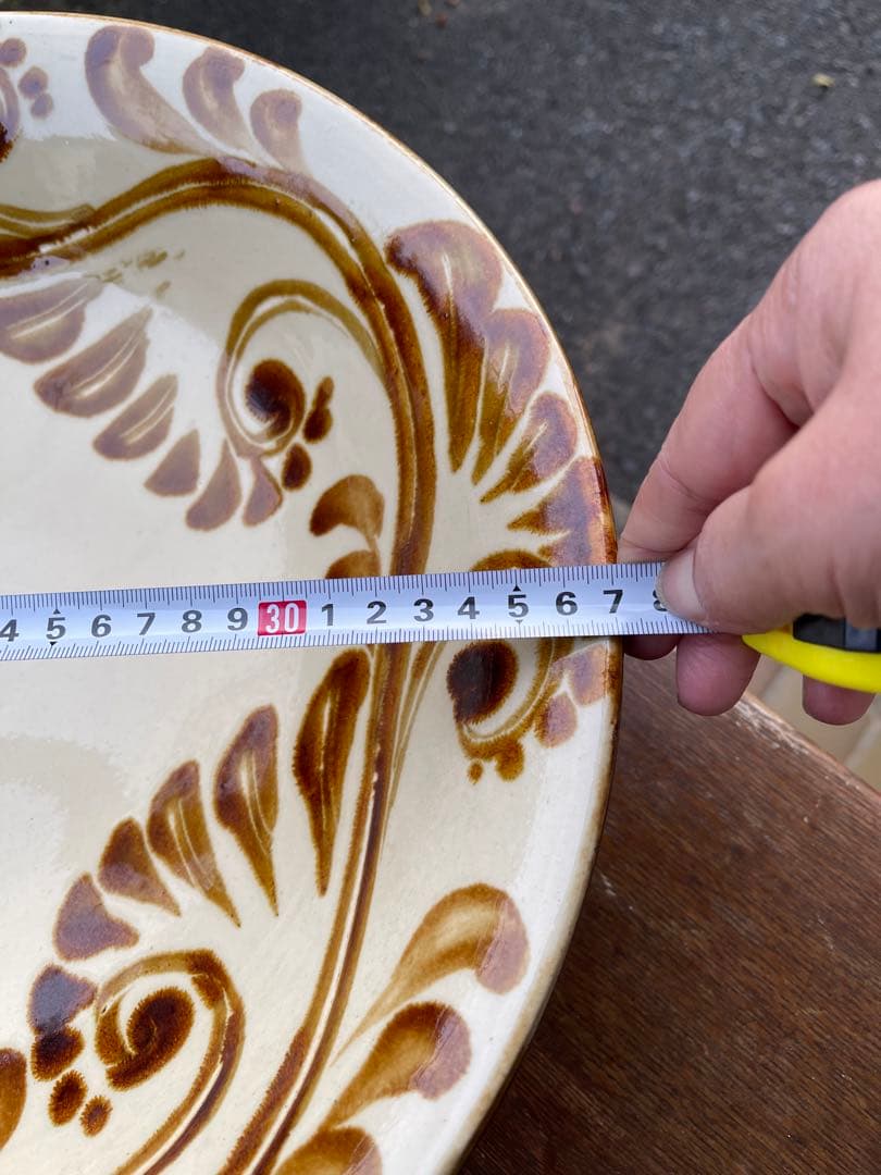 値下げします！やちむん　島袋常秀作 大皿1尺2寸　37cm 読谷村の直営店で購入