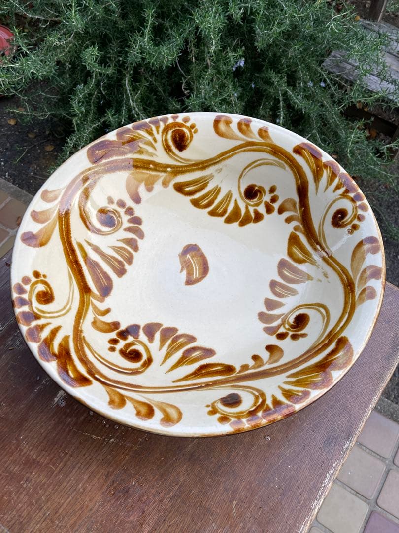 値下げします！やちむん　島袋常秀作 大皿1尺2寸　37cm 読谷村の直営店で購入