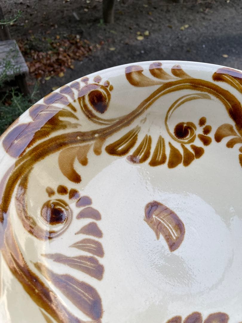 値下げします！やちむん　島袋常秀作 大皿1尺2寸　37cm 読谷村の直営店で購入