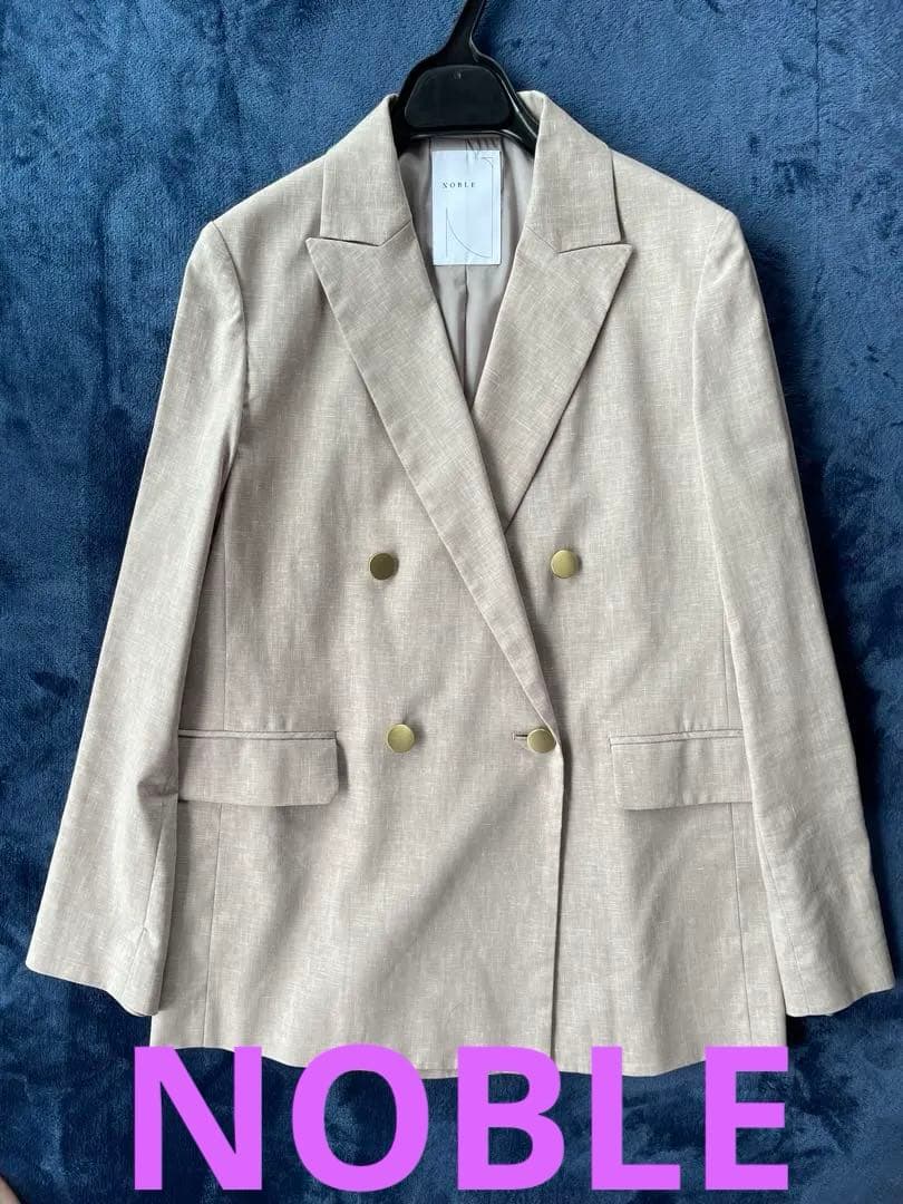 【美品‼️】NOBLE ベージュ ダブルブレスト テーラードジャケット