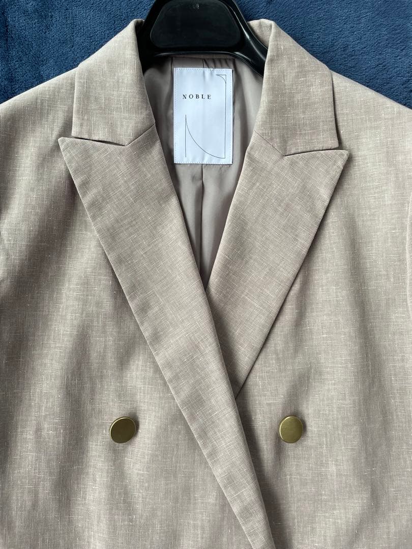 【美品‼️】NOBLE ベージュ ダブルブレスト テーラードジャケット